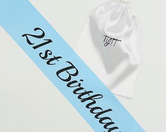 Individuell gestaltete Schärpe zum 21. Geburtstag: Partyschärpe aus Satin