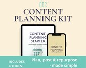 Content Planning Mini Kit – Content Calendar Template, AI Prompts, Repurposing Matrix, Planning Workbook | Excel & PDF Tools