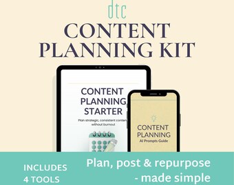 Inhaltsplanung Mini Kit - Inhaltskalender Vorlage, KI Prompts, Wiederverwendungsmatrix, Planungsarbeitsmappe | Excel & PDF-Werkzeuge