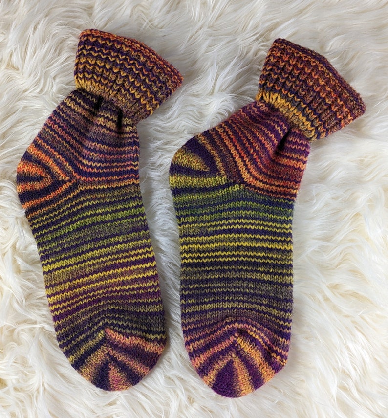 Wollsocken bunt Farbwechsel wie selbstgestrickt Größe 35-38 39-42 Geschenk wärmende Socken Geschenk. Bild 5