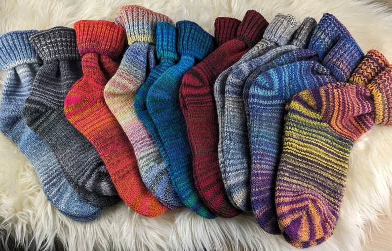 Wool socks colorful color change like you knitted yourself size 35-38 39-42 43-46 gift warm socks unisex image 2