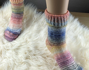 Wool socks colorful color change • as if hand-knitted • size 35-38 39-42 • gift • warm socks for women and men