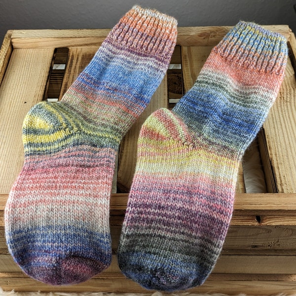 Wollsocken bunt Farbwechsel • wie selbstgestrickt • Größe 35-38 39-42 • Geschenk • wärmende Socken für Damen und Herren