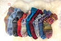 Colorful wool socks with color changes • looks hand-knitted • sizes 35-38, 39-42, 43-46 • 30% wool • gift • warm socks for women and men product logo