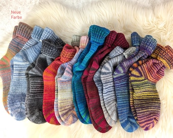 Wollsocken bunt Farbwechsel • wie selbstgestrickt • Größe 35-38 39-42 43-46 • 30% Wolle • Geschenk • wärmende Socken für Damen und Herren