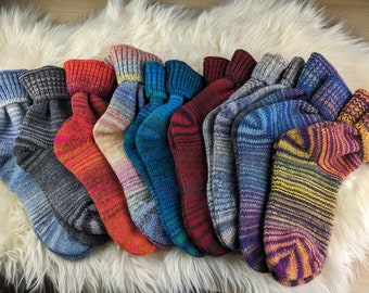 Wool socks colorful color change • as if hand-knitted • Size 35-38 39-42 43-46 • Gift • warm socks for women and men
