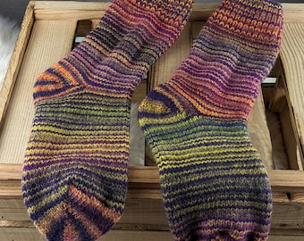 Wollsocken bunt Farbwechsel • wie selbstgestrickt • Größe 35-38 39-42 • Geschenk  • wärmende Socken • Geschenk.