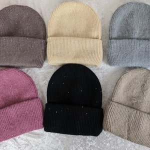 Women&#39;s beanie wool hat&gt;fine knit beanie&gt;plain winter hat&gt;women&#39;s knitted hat&gt;plain beanie hat&gt;birthday gift