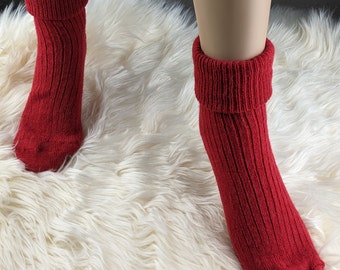 Alpaka Umschlag Wollsocken in rot Schafswolle  35-38 39-42  Kuschelsocken Haussocken warme 100% Wollsocke Geschenk Geburtstag