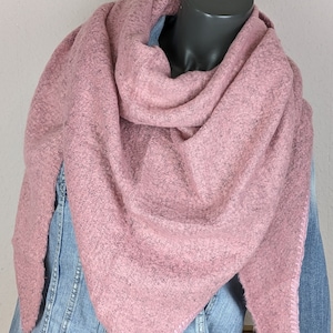 Fluffy XL triangular scarf old pink - fluffy scarf - wool-viscose - warm winter scarf - cuddly scarf - gift birthday