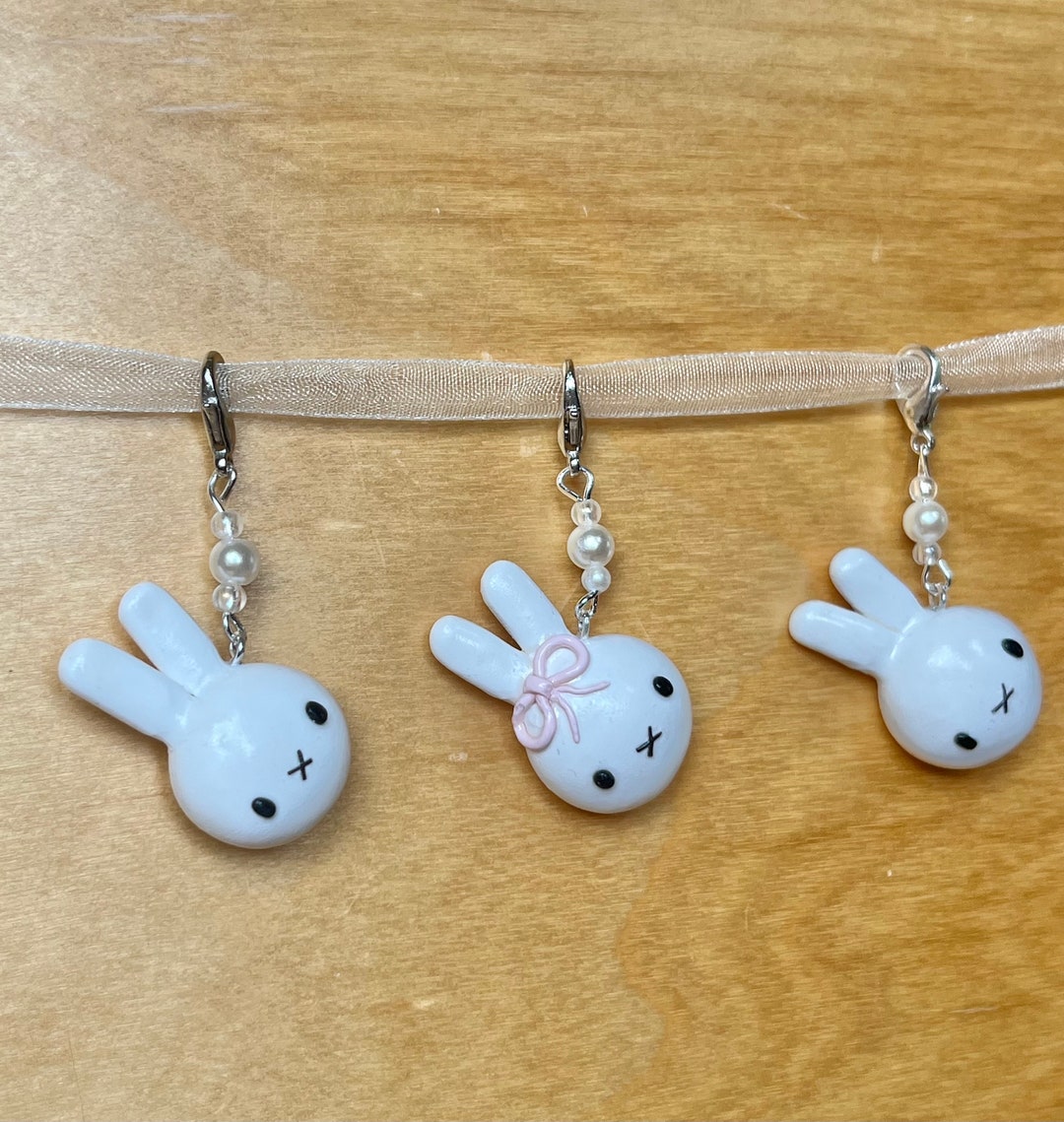 Miffy Keychain Handmade Polymer Clay Charm3 Etsy