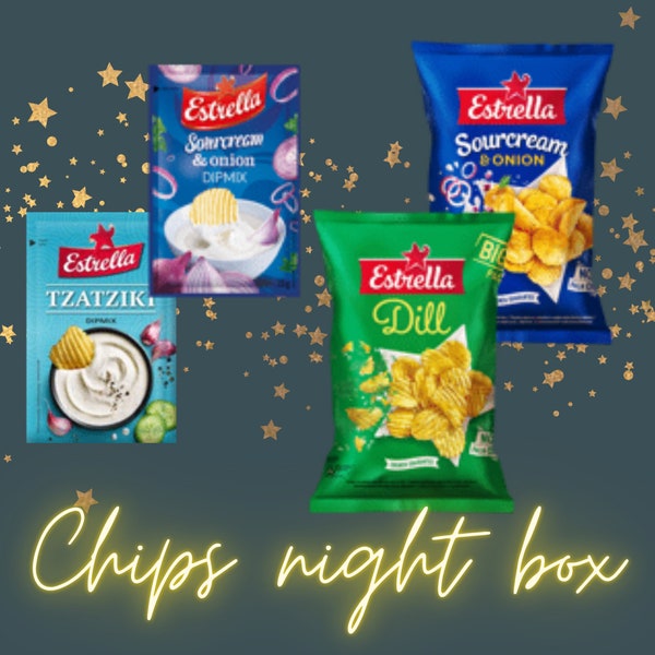 Estrella chips and dips bundle - sourcream, dill, tzatziki flavors