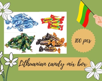 100x Lithuanian Chocolate Candy Mix: 100-Piece Taste of Tradition, chocolate sweets, Lithuanian cuisine, gourmet snacks, candy box