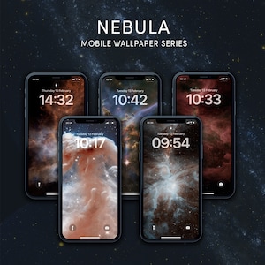 Set of 5 nebula space themed mobile wallpaper set, space mobile wallpaper,  celestial wallpaper, astronomy wallpaper, astronomy gifts