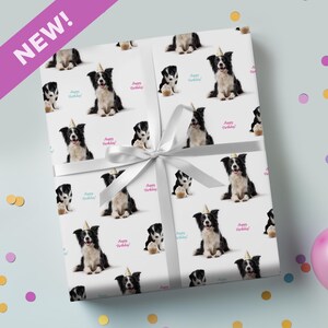 Border Collie Birthday Wrapping Paper, Dog Lover Gift Wrap
