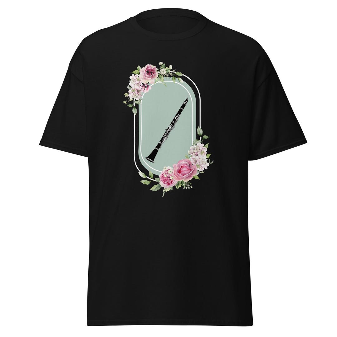 Clarinet Floral Shirt • Pretty Woodwind Musician Tee • Clarinetist Gift ...