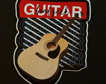 Guitar acoustic sticker 3”