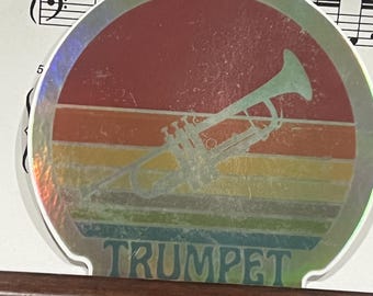 Trumpet Retro holographic 3” sticker