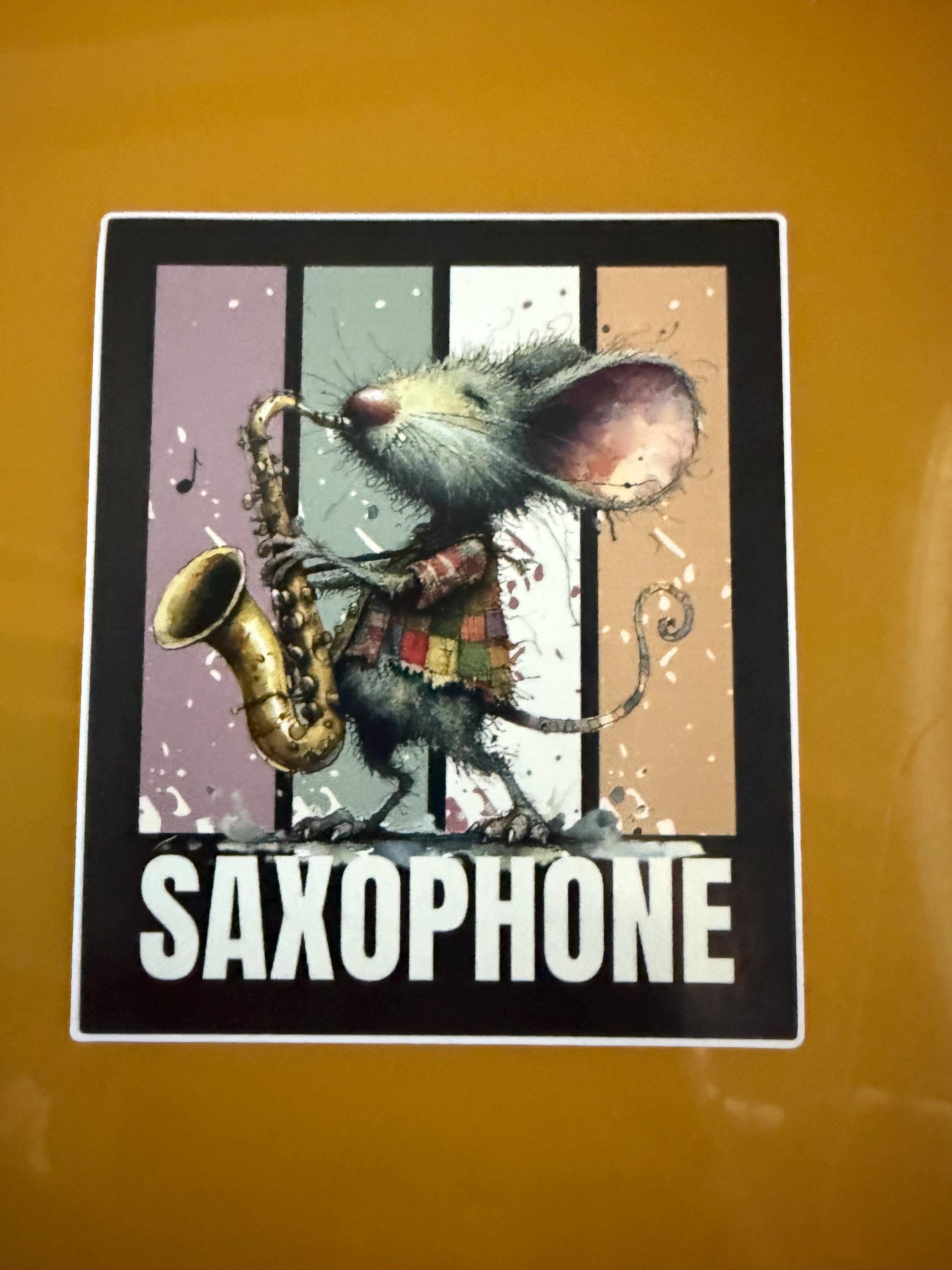 Saxaphone Tropical Mouse 3” Sticker - Etsy