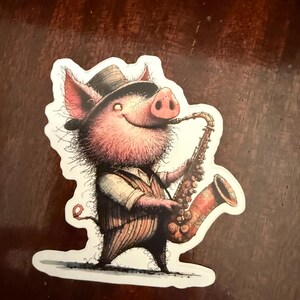 Saxaphone Piggy 3” sticker