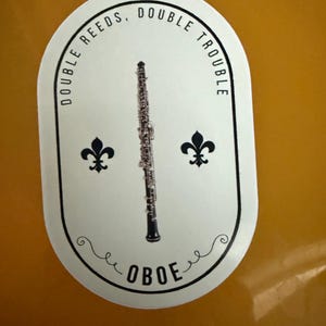 Oboe 3” Double Reeds sticker