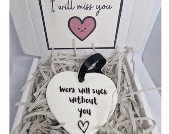 Work Bestie Leaving Gift  For Colleague Leaving Gift Work Will Suck Without You Ceramic Heart