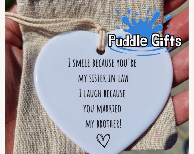 Sister in Law Wedding gift, Sister in law Birthday Gift