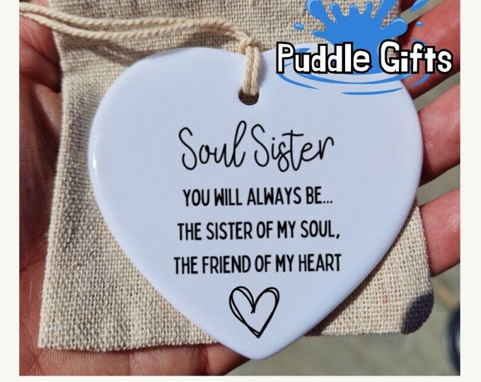Soul Sister Gift , Best Friend Gift , Ceramic heart