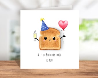 Carte de toast d'anniversaire, carte de jeu de mots d'anniversaire drôle, joyeux anniversaire
