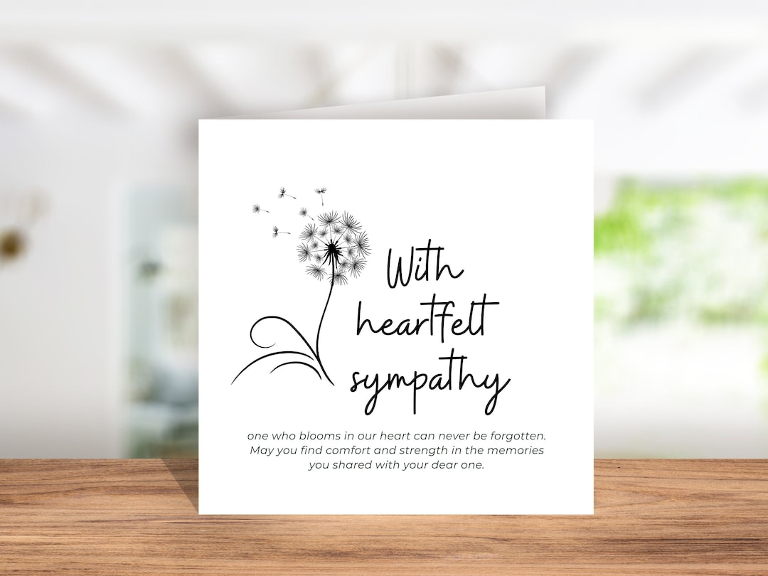Sympathy Card , Sorry for Your Loss, With Heartfelt Sympathy - Etsy