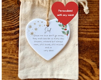 Christmas Memorial Ornament Personalised Christmas Remembrance In Loving Memory Mum Dad  Those We Love