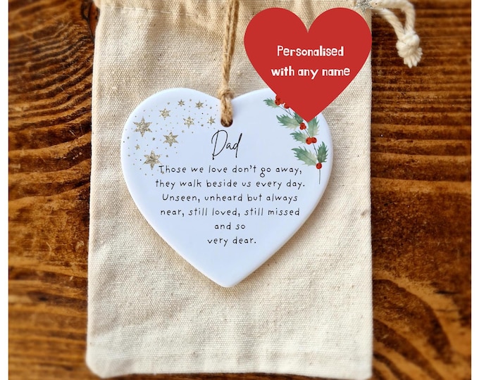 Christmas Memorial Ornament Personalised Christmas Remembrance In Loving Memory Mum Dad  Those We Love