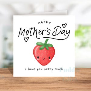 Dia das Mães fofo de criança filho filha eu te amo muito berry