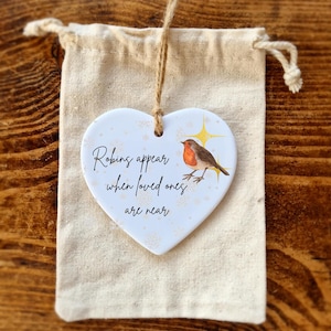 Robin Bauble ,Robins appear when loved ones are near ,Sympathy Gift , Christmas Robin
