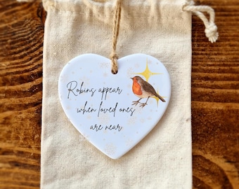 Robin Bauble ,Robins appear when loved ones are near ,Sympathy Gift , Christmas Robin