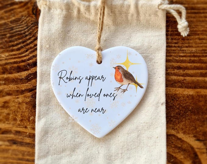Robin Bauble ,Robins appear when loved ones are near ,Sympathy Gift , Christmas Robin