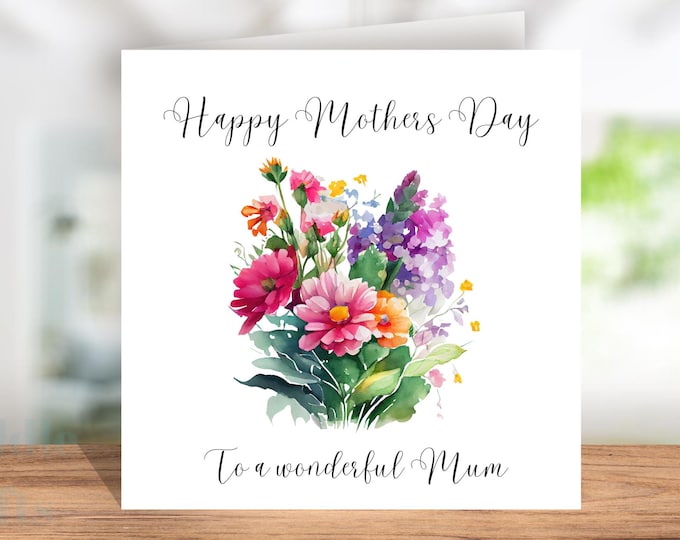 Card for Mothers Day Wonderful Mum