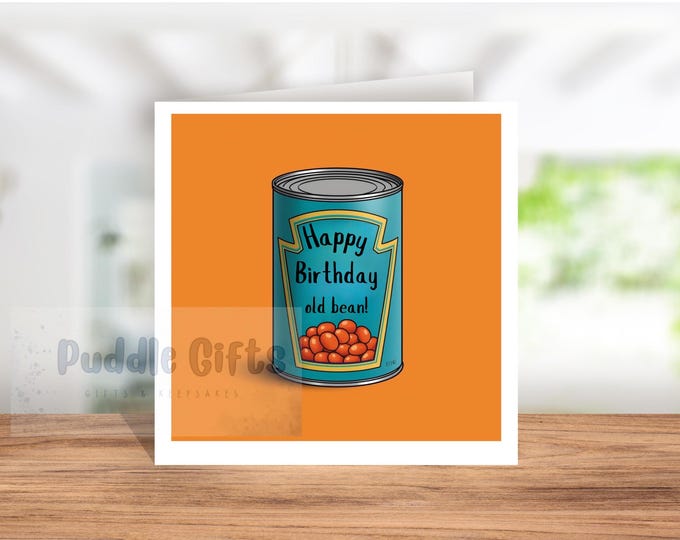 Funny Birthday Card Old Bean