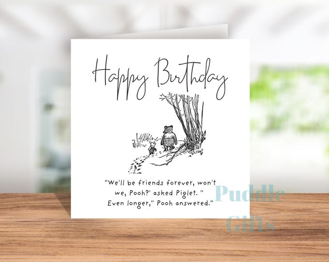 Winnie Birthday Card for Best friend  We'll be friends forever