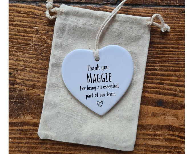 Employee appreciation gifts, Personalised Ceramic Heart