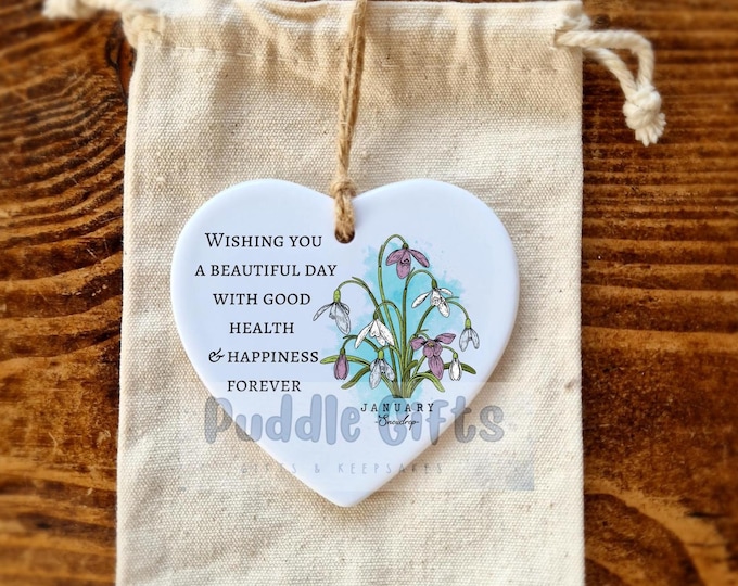 January Birthday gift Birth Flower Keepsake