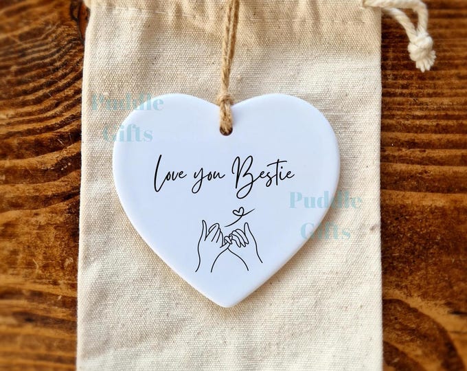 Best Friend Christmas Gift Ornament  Love you Bestie