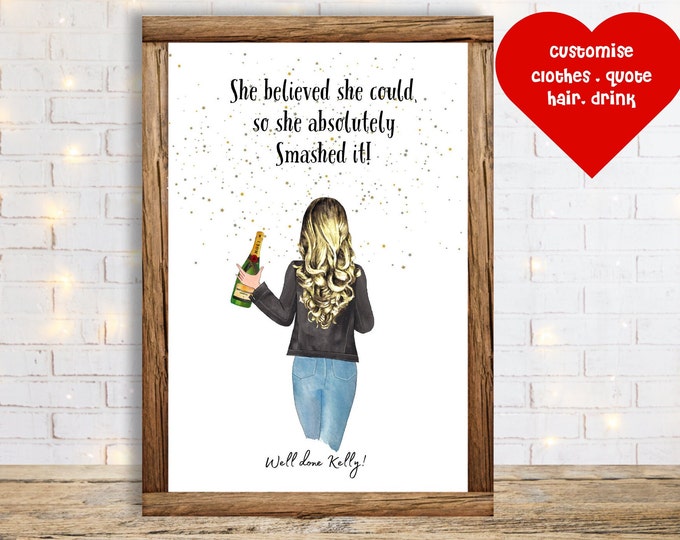 Well Done Congratulations Gift, She believed She Could Print