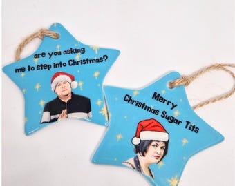 Funny Christmas Tree Ornament , Step into Christmas