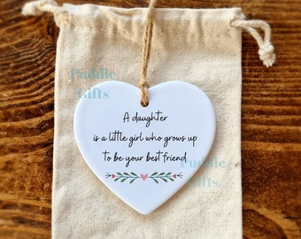 Mother Day Gift from Daughter is a little girl, Ceramic Heart