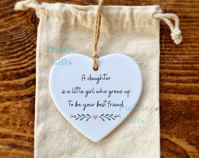 Mother Day Gift from Daughter is a little girl, Ceramic Heart
