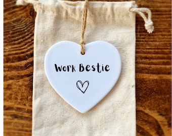 Gift for Work Bestie , Colleague Gift , Ceramic heart