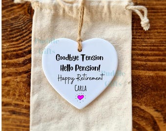 Retirement Gift for women ,Personalised  Ceramic Heart