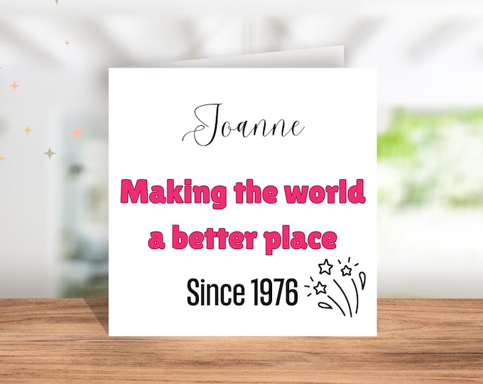 50th Birthday Card Personalised 1976