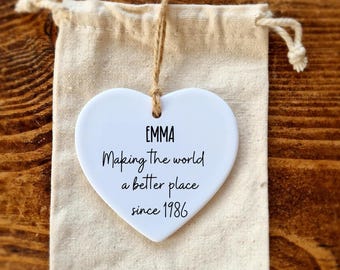 Gepersonaliseerd cadeau voor 40e verjaardag, waardoor de wereld een betere plek wordt sinds 1985